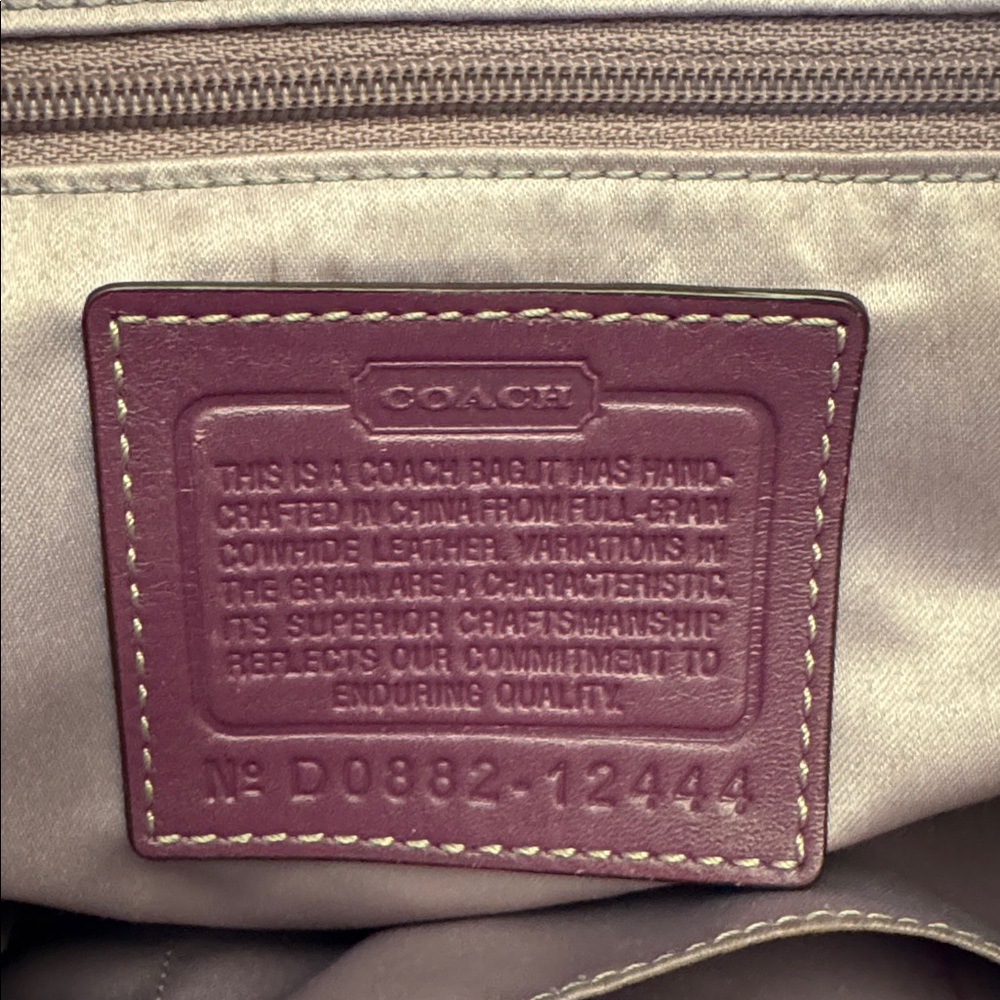 Coach Hamilton satchel in a rich plum with British tan trim and crossbody strap - Picture 4 of 10
